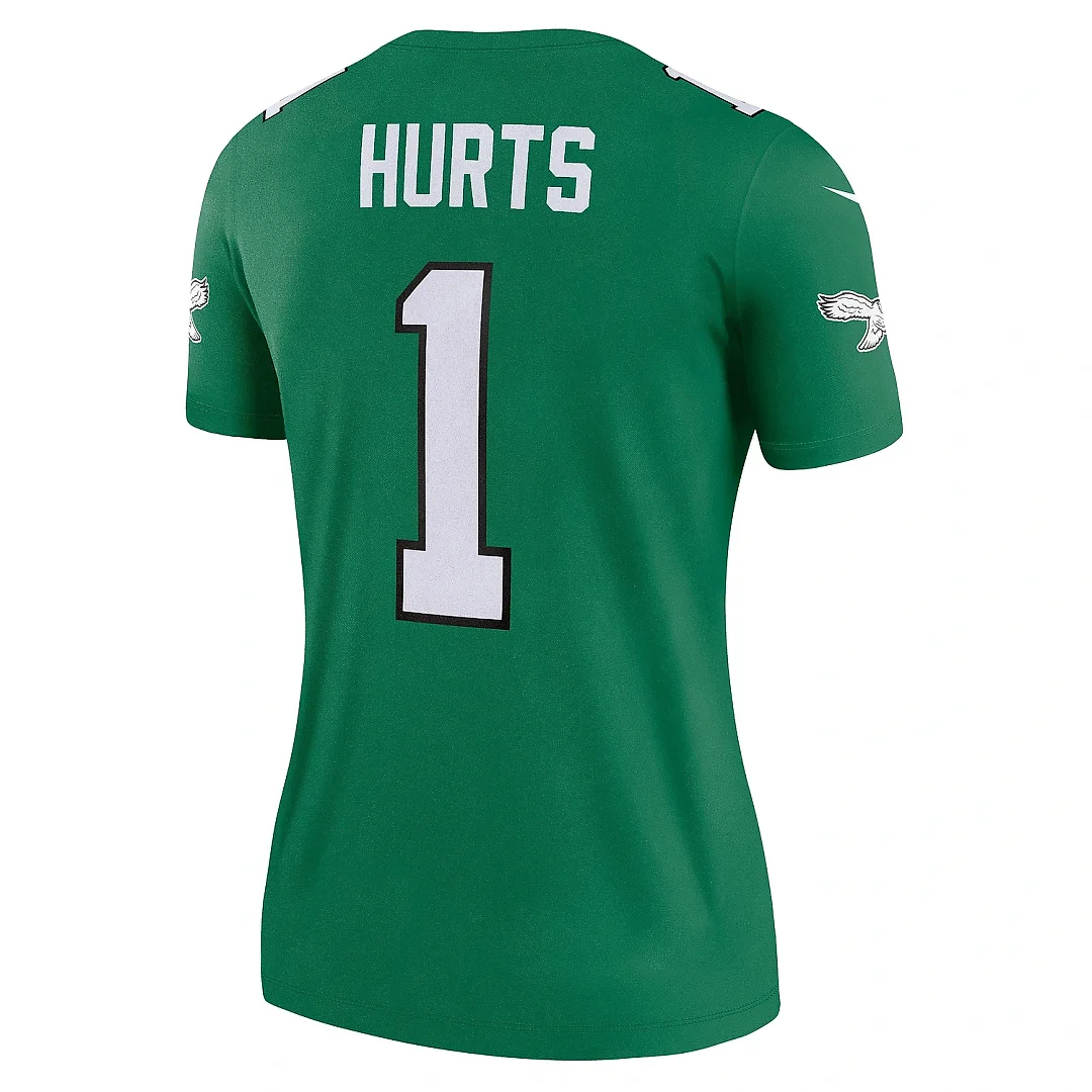 Zennovawear Women's Philadelphia Eagles Jalen Hurts Kelly Green Alternate Legend Player Performance Top