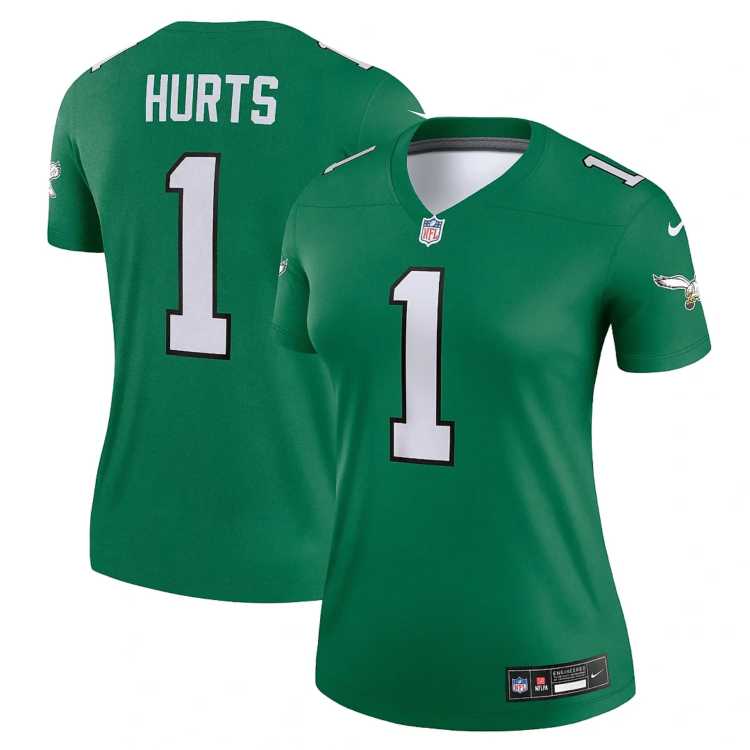 Zennovawear Women's Philadelphia Eagles Jalen Hurts Kelly Green Alternate Legend Player Performance Top