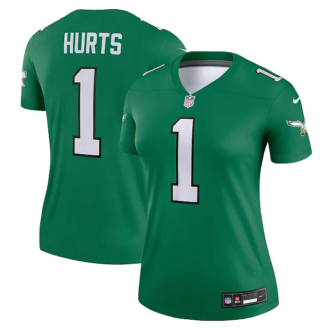 Zennovawear Women's Philadelphia Eagles Jalen Hurts Kelly Green Alternate Legend Player Performance Top