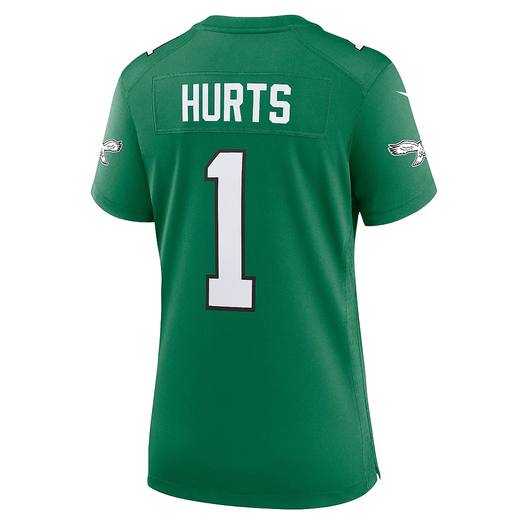 Zennovawear Women's Philadelphia Eagles Jalen Hurts Kelly Green Super Bowl LIX 2nd Alternate Game Jersey