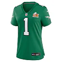 Zennovawear Women's Philadelphia Eagles Jalen Hurts Kelly Green Super Bowl LIX 2nd Alternate Game Jersey