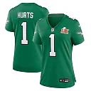 Zennovawear Women's Philadelphia Eagles Jalen Hurts Kelly Green Super Bowl LIX 2nd Alternate Game Jersey