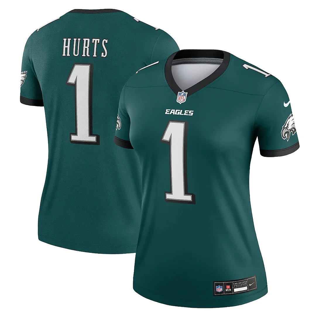Zennovawear Women's Philadelphia Eagles Jalen Hurts Midnight Green Legend Player Performance Top