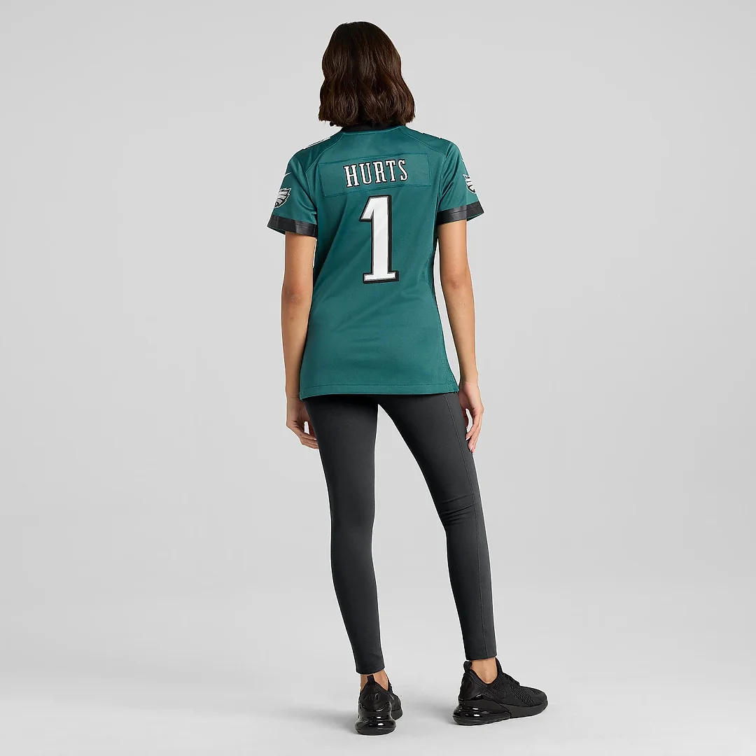Zennovawear Women's Philadelphia Eagles Jalen Hurts Midnight Green Team Game Jersey