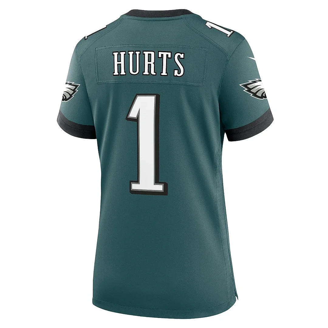 Zennovawear Women's Philadelphia Eagles Jalen Hurts Midnight Green Team Game Jersey