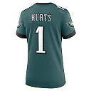 Zennovawear Women's Philadelphia Eagles Jalen Hurts Midnight Green Team Game Jersey