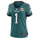 Zennovawear Women's Philadelphia Eagles Jalen Hurts Midnight Green Super Bowl LIX Game Player Jersey