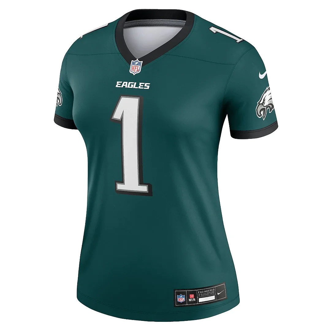 Zennovawear Women's Philadelphia Eagles Jalen Hurts Midnight Green Legend Player Performance Top