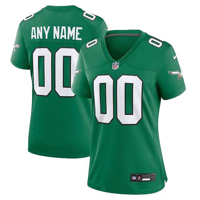 Zennovawear Women's Philadelphia Eagles Kelly Green Alternate Custom Game Jersey