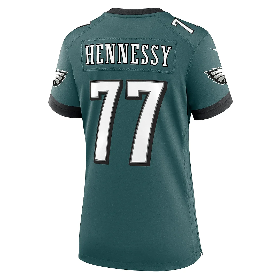 Zennovawear Women's Philadelphia Eagles Matt Hennessy Midnight Green Game Jersey