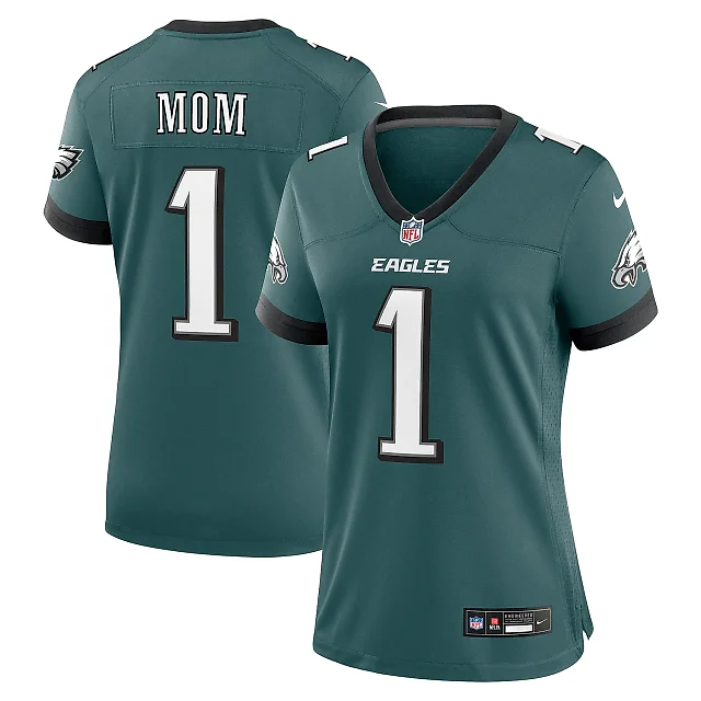 Zennovawear Women's Philadelphia Eagles Midnight Green 1 Mom Game Jersey