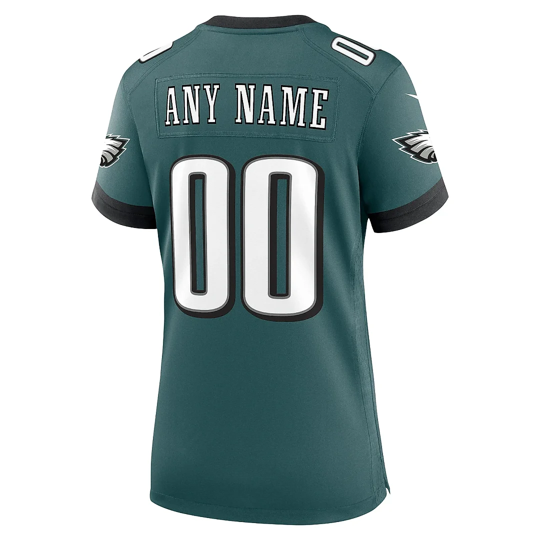 Zennovawear Women's Philadelphia Eagles Midnight Green Custom Game Jersey