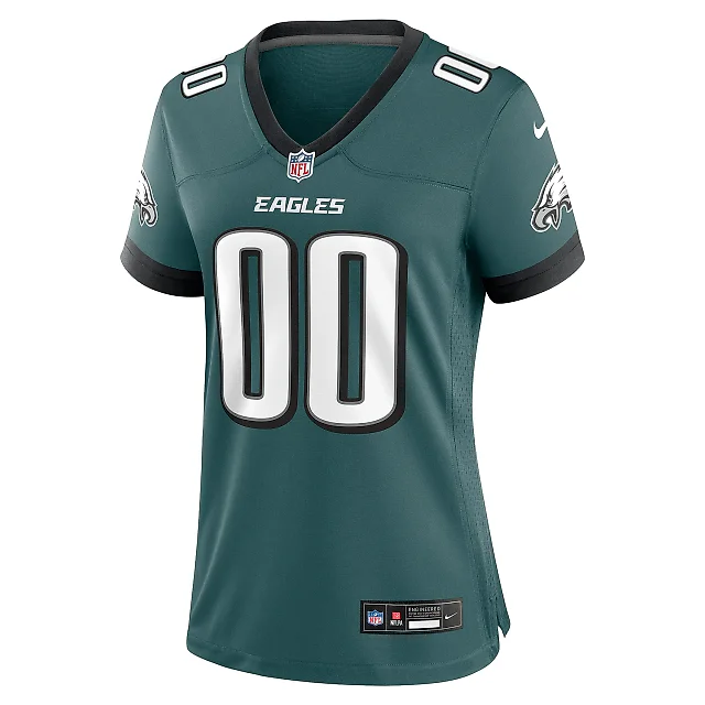 Zennovawear Women's Philadelphia Eagles Midnight Green Custom Game Jersey