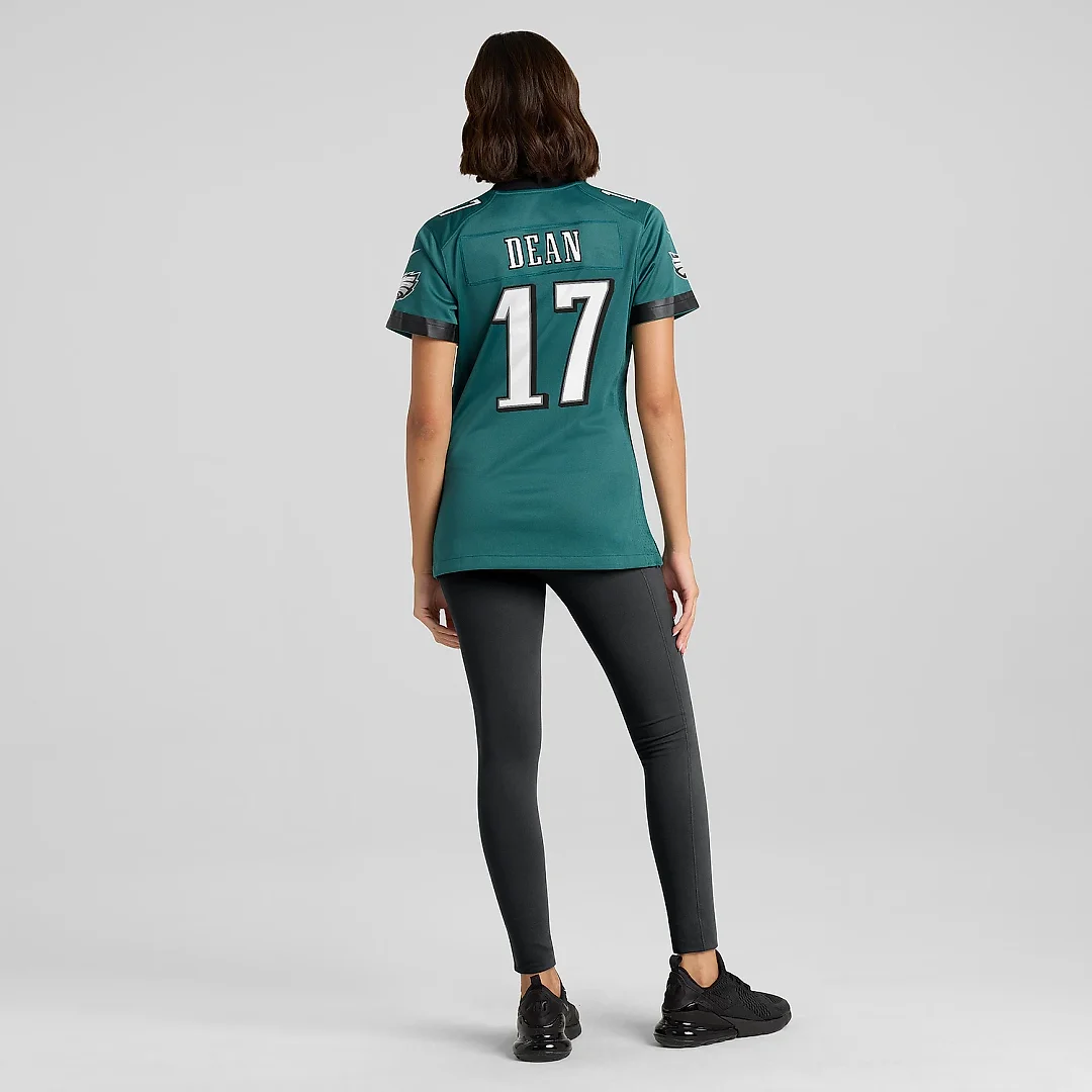 Zennovawear Women's Philadelphia Eagles Nakobe Dean Midnight Green Team Game Jersey