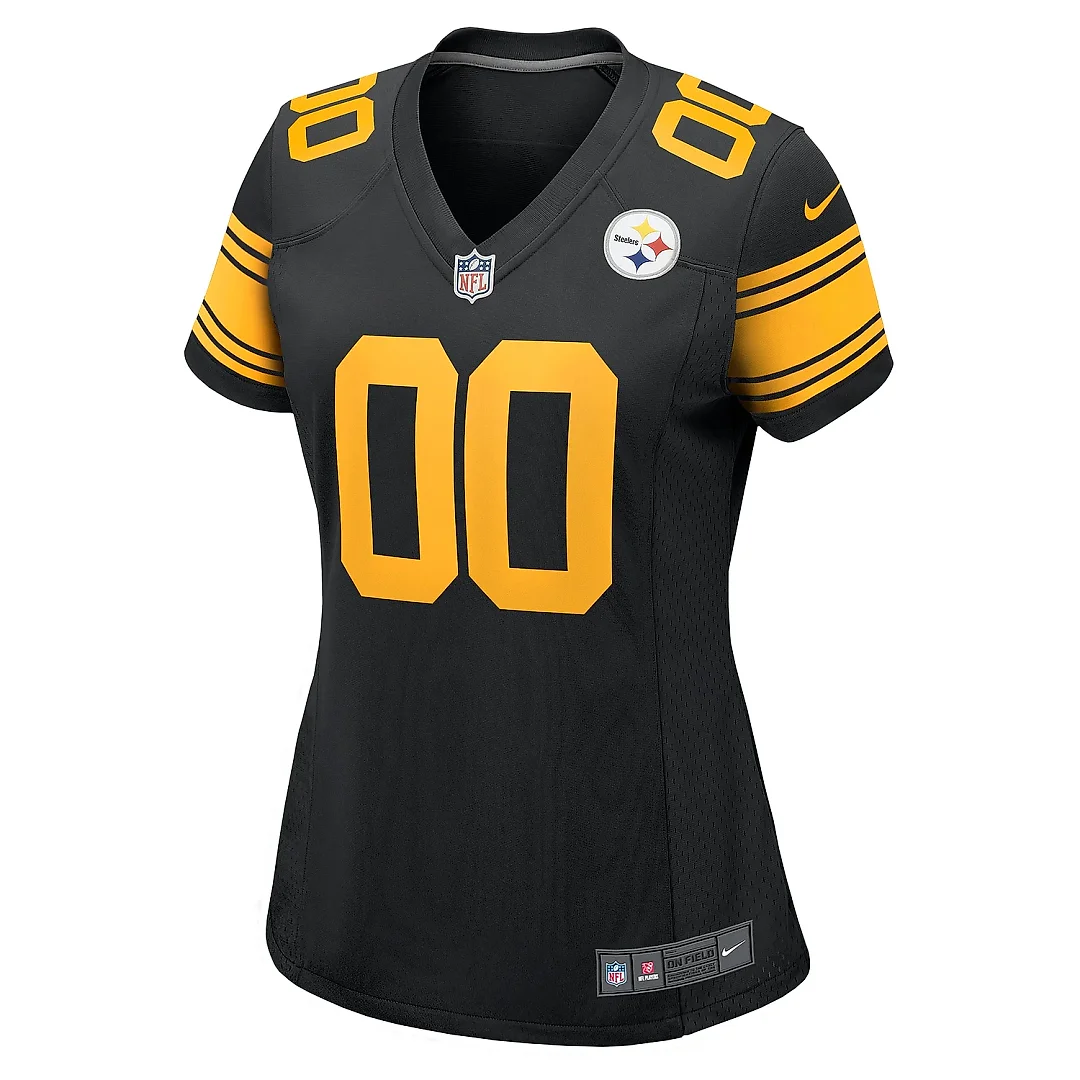 Zennovawear Women's Pittsburgh Steelers Black Alternate Custom Game Jersey
