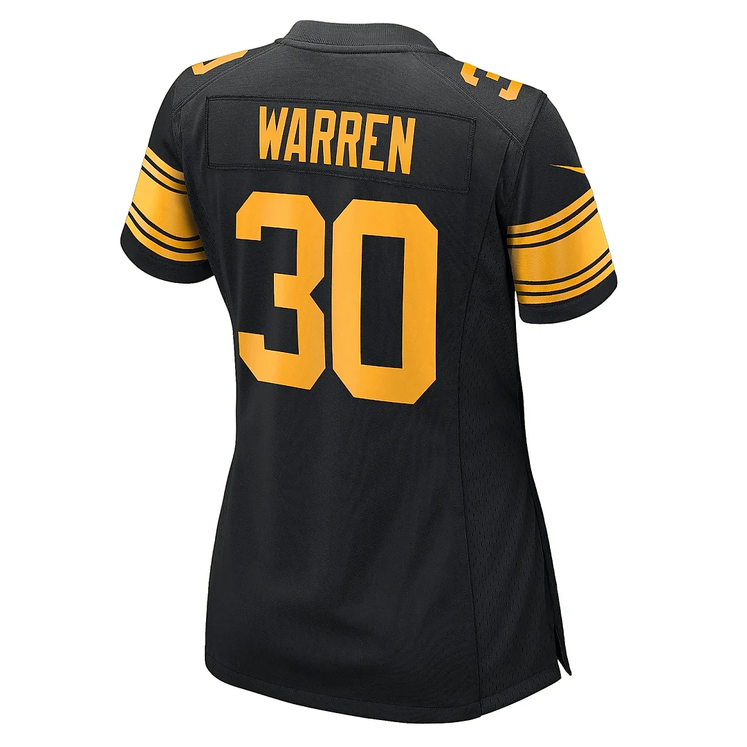 Zennovawear Women's Pittsburgh Steelers Jaylen Warren Black Alternate Game Jersey