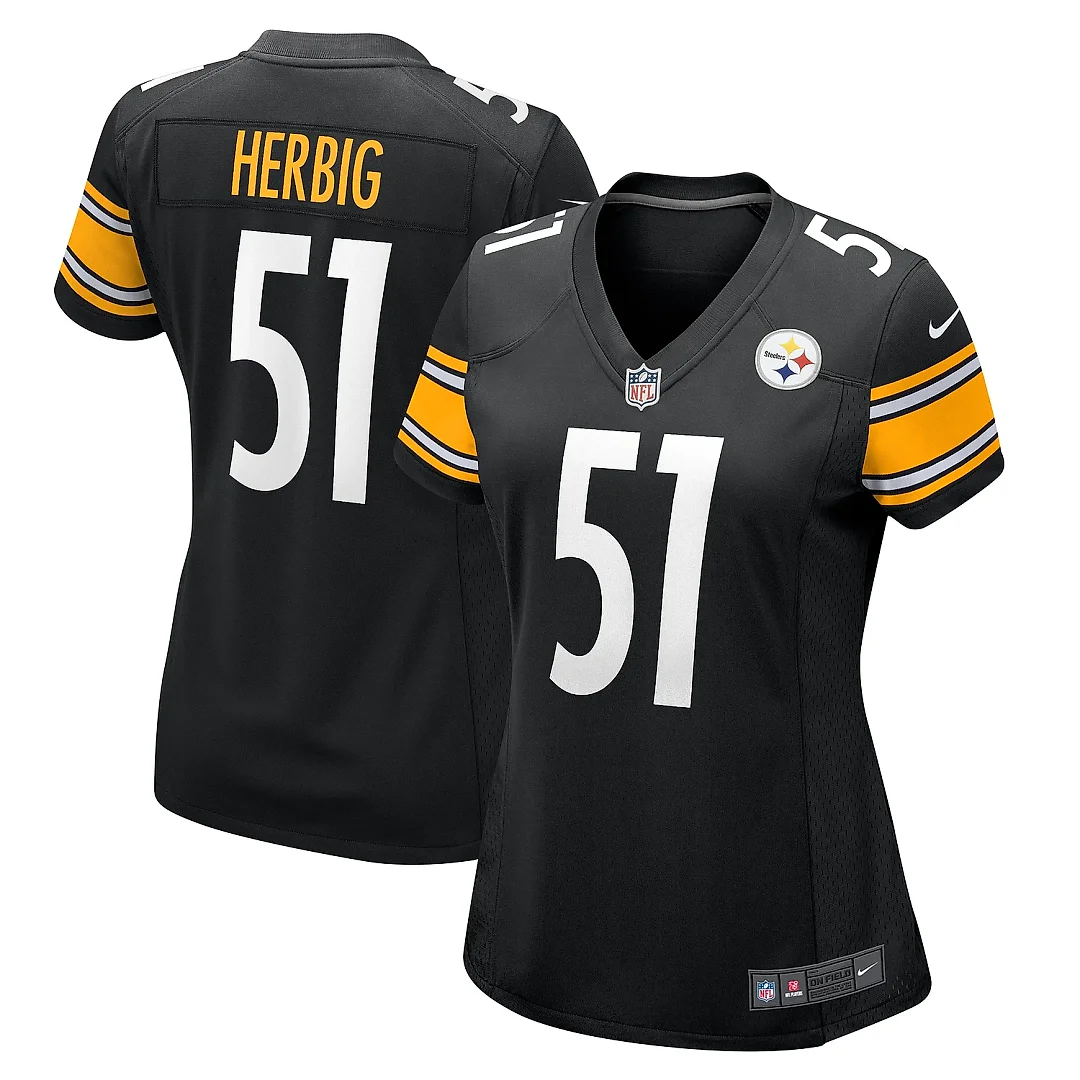 Zennovawear Women's Pittsburgh Steelers Nick Herbig Black Game Jersey