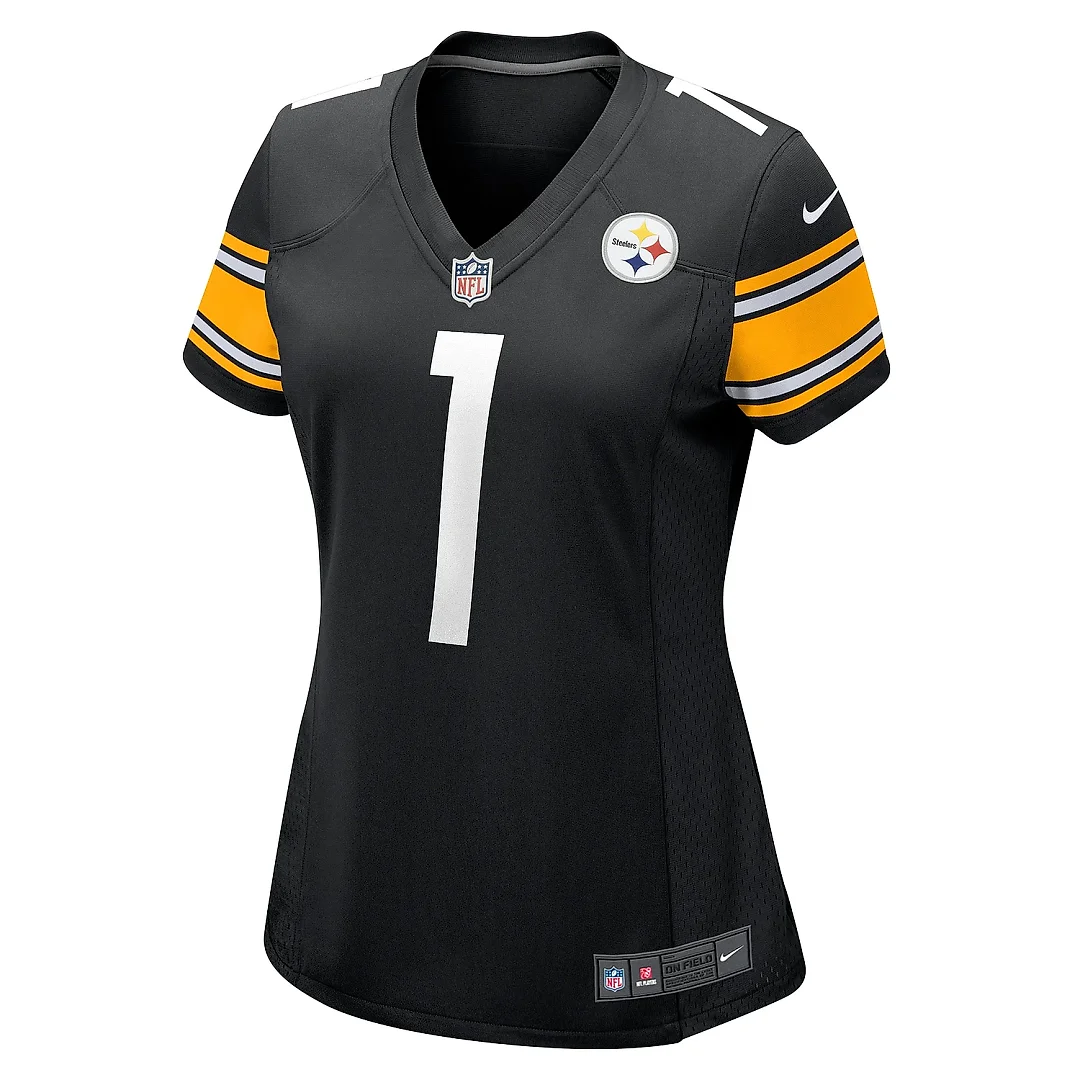 Zennovawear Women's Pittsburgh Steelers Number 1 Bride Black Game Jersey