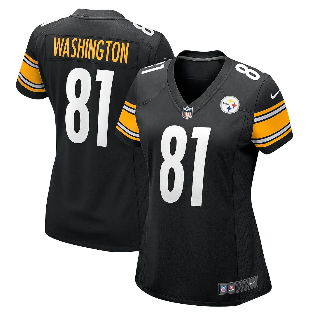 Zennovawear Women's Pittsburgh Steelers Scotty Washington Black Game Jersey