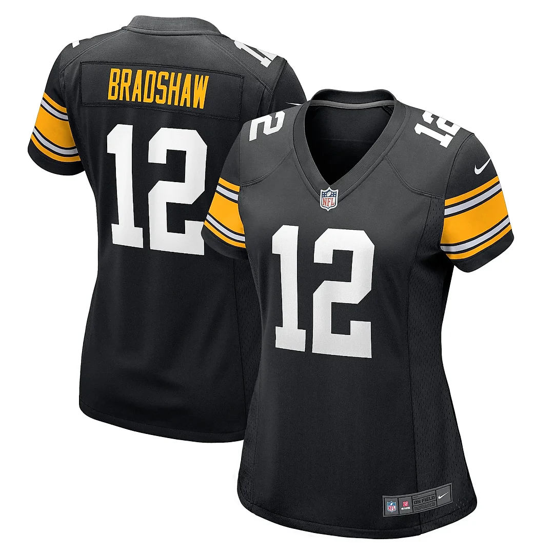 Zennovawear Women's Pittsburgh Steelers Terry Bradshaw Black Retired Player Jersey