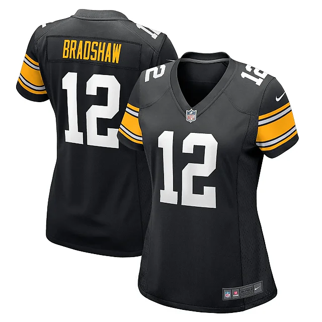 Zennovawear Women's Pittsburgh Steelers Terry Bradshaw Black Retired Player Jersey