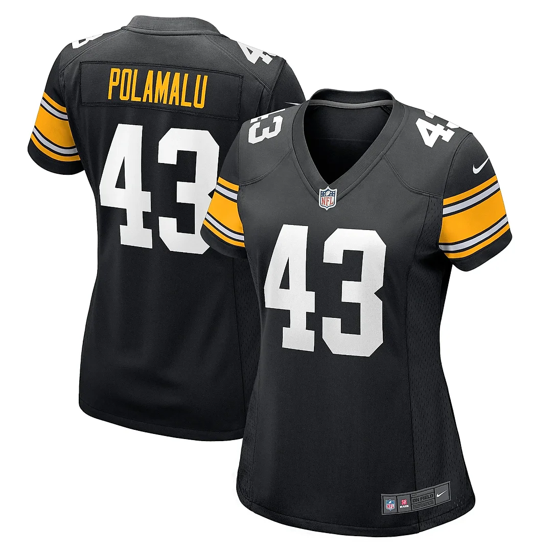 Zennovawear Women's Pittsburgh Steelers Troy Polamalu Black Retired Player Jersey