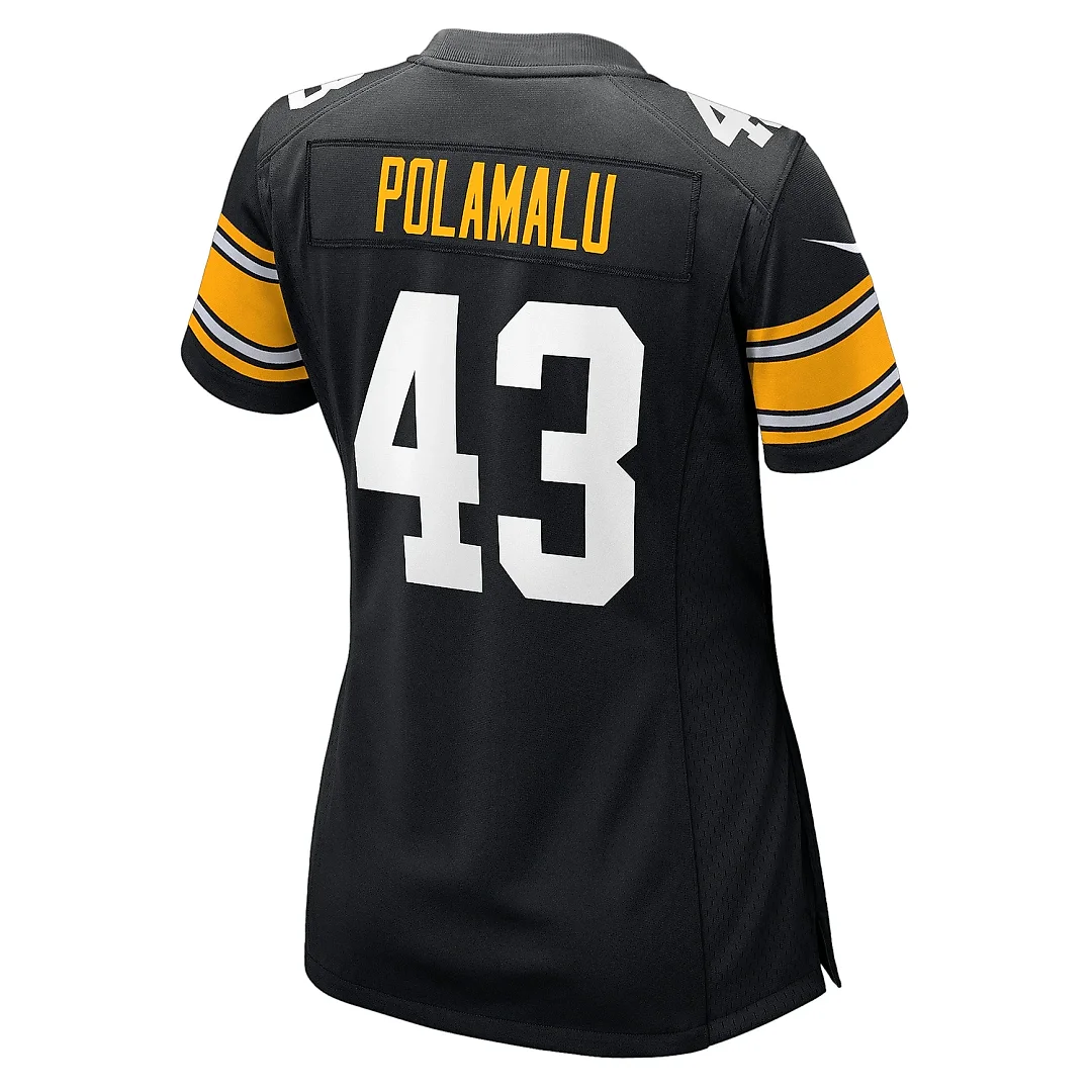 Zennovawear Women's Pittsburgh Steelers Troy Polamalu Black Retired Player Jersey