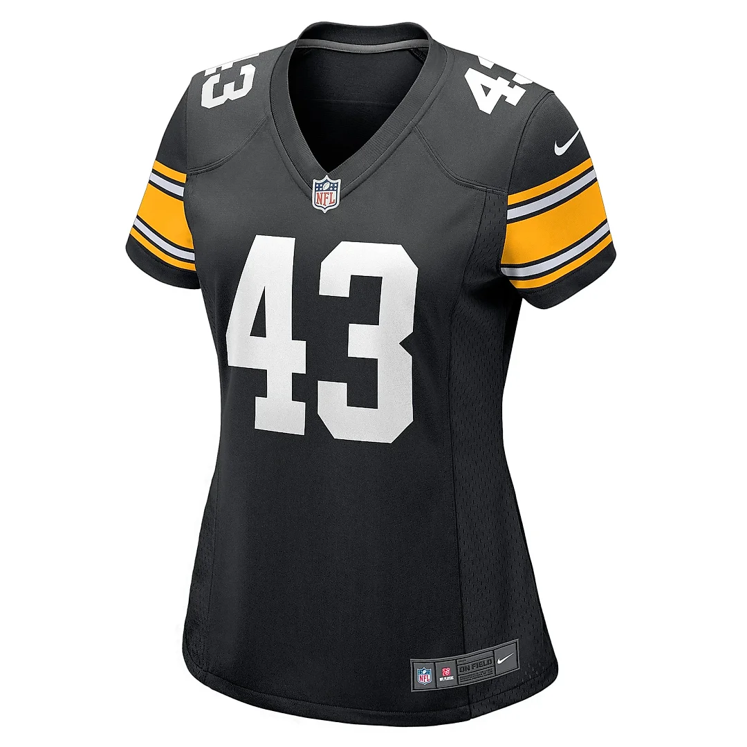 Zennovawear Women's Pittsburgh Steelers Troy Polamalu Black Retired Player Jersey