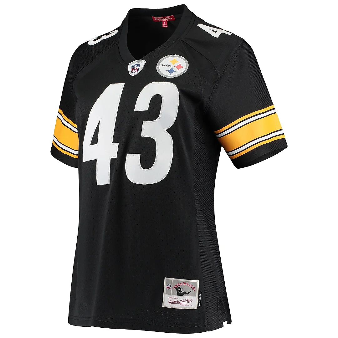 Zennovawear Women's Pittsburgh Steelers Troy Polamalu Mitchell & Ness Black Legacy Team Jersey