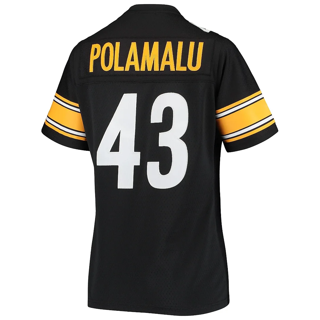 Zennovawear Women's Pittsburgh Steelers Troy Polamalu Mitchell & Ness Black Legacy Team Jersey