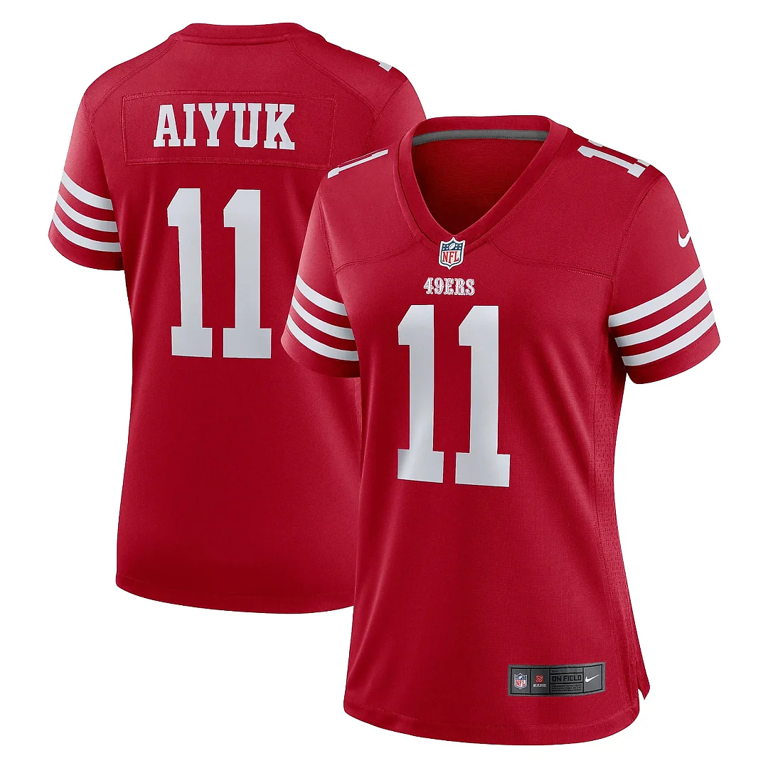 Zennovawear Women's San Francisco 49ers Brandon Aiyuk Scarlet Game Player Jersey
