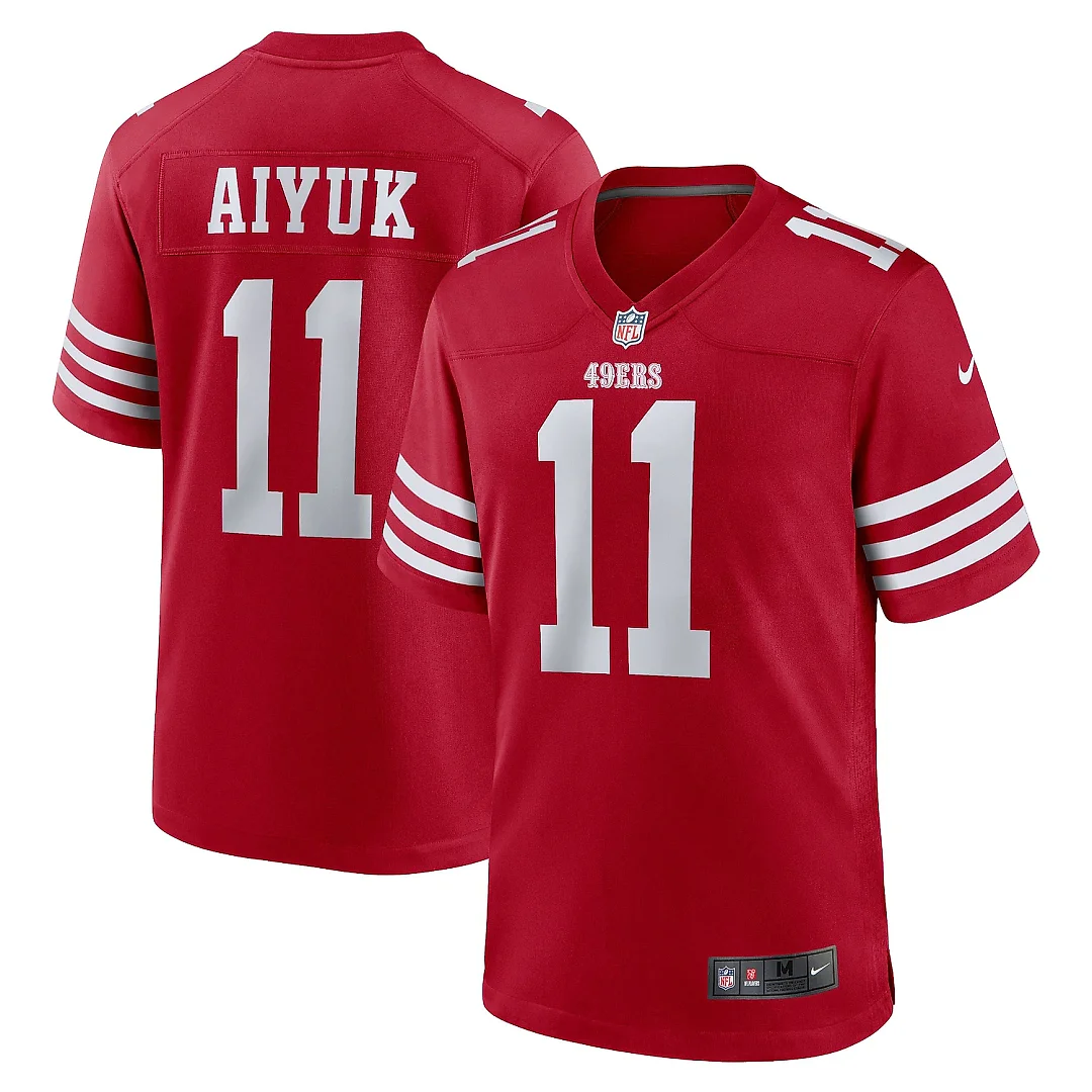 Zennovawear Women's San Francisco 49ers Brandon Aiyuk Scarlet Team Game Player Jersey