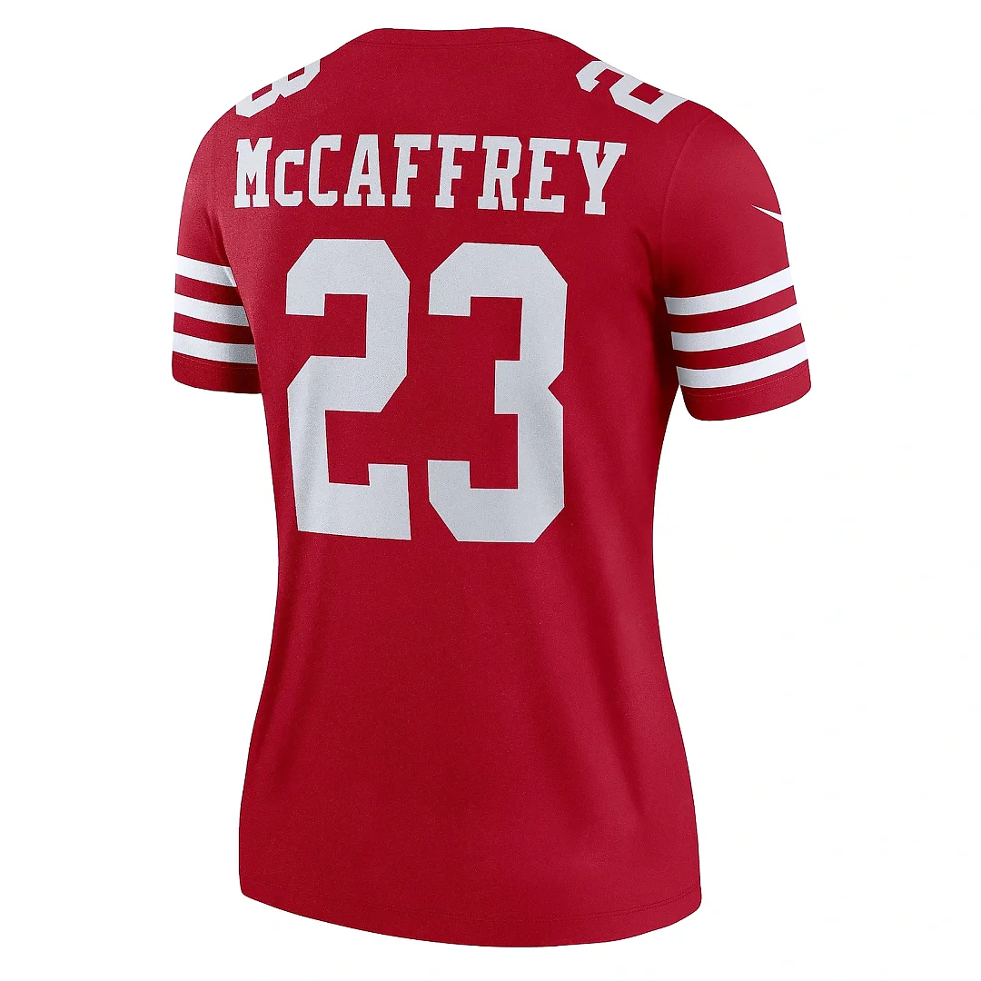 Zennovawear Women's San Francisco 49ers Christian McCaffrey Scarlet Legend Player Performance Top
