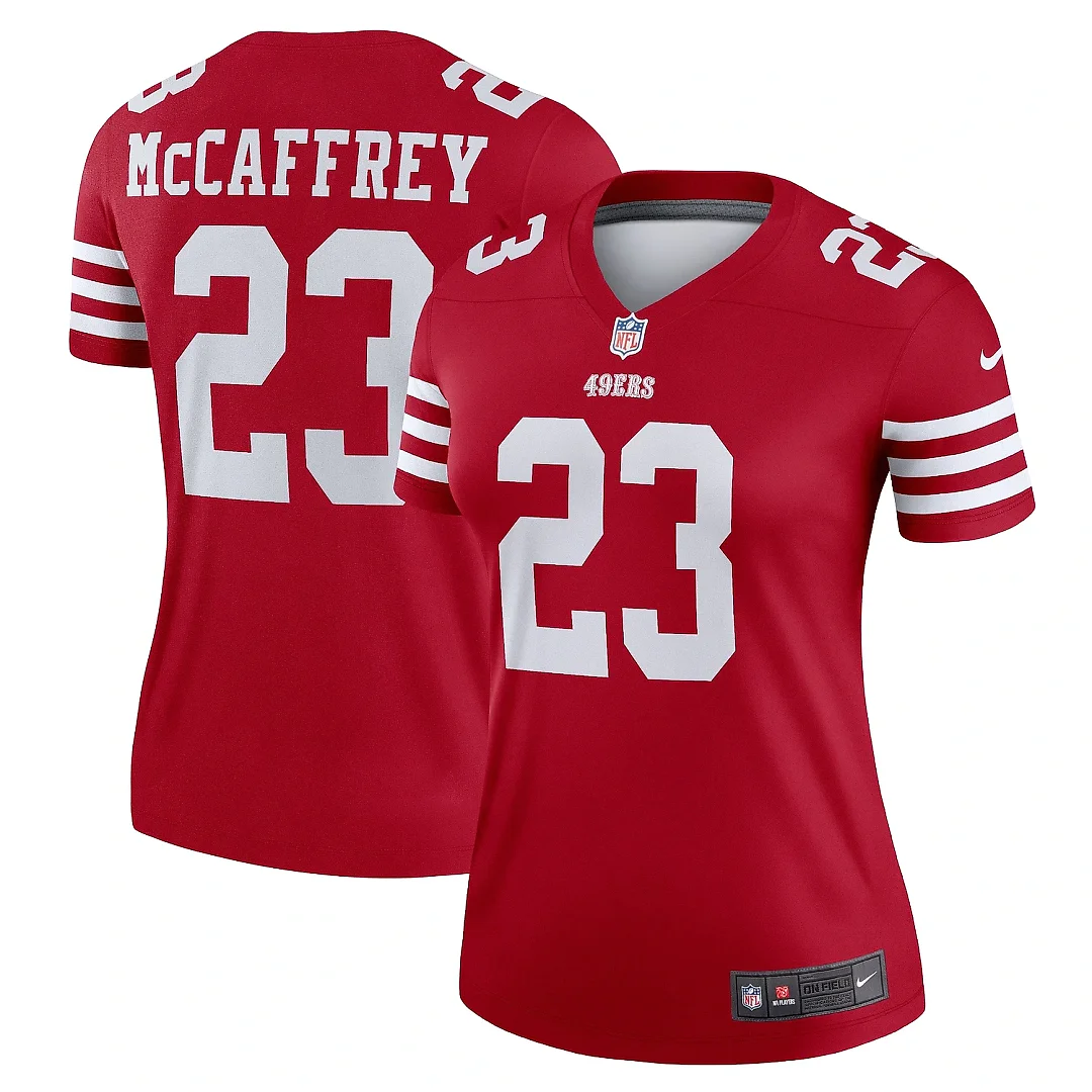 Zennovawear Women's San Francisco 49ers Christian McCaffrey Scarlet Legend Player Performance Top