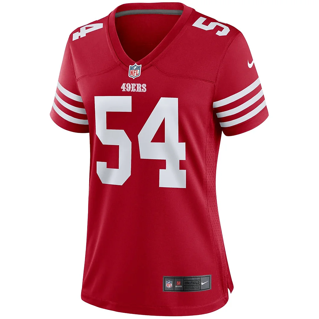 Zennovawear Women's San Francisco 49ers Fred Warner Scarlet Player Jersey