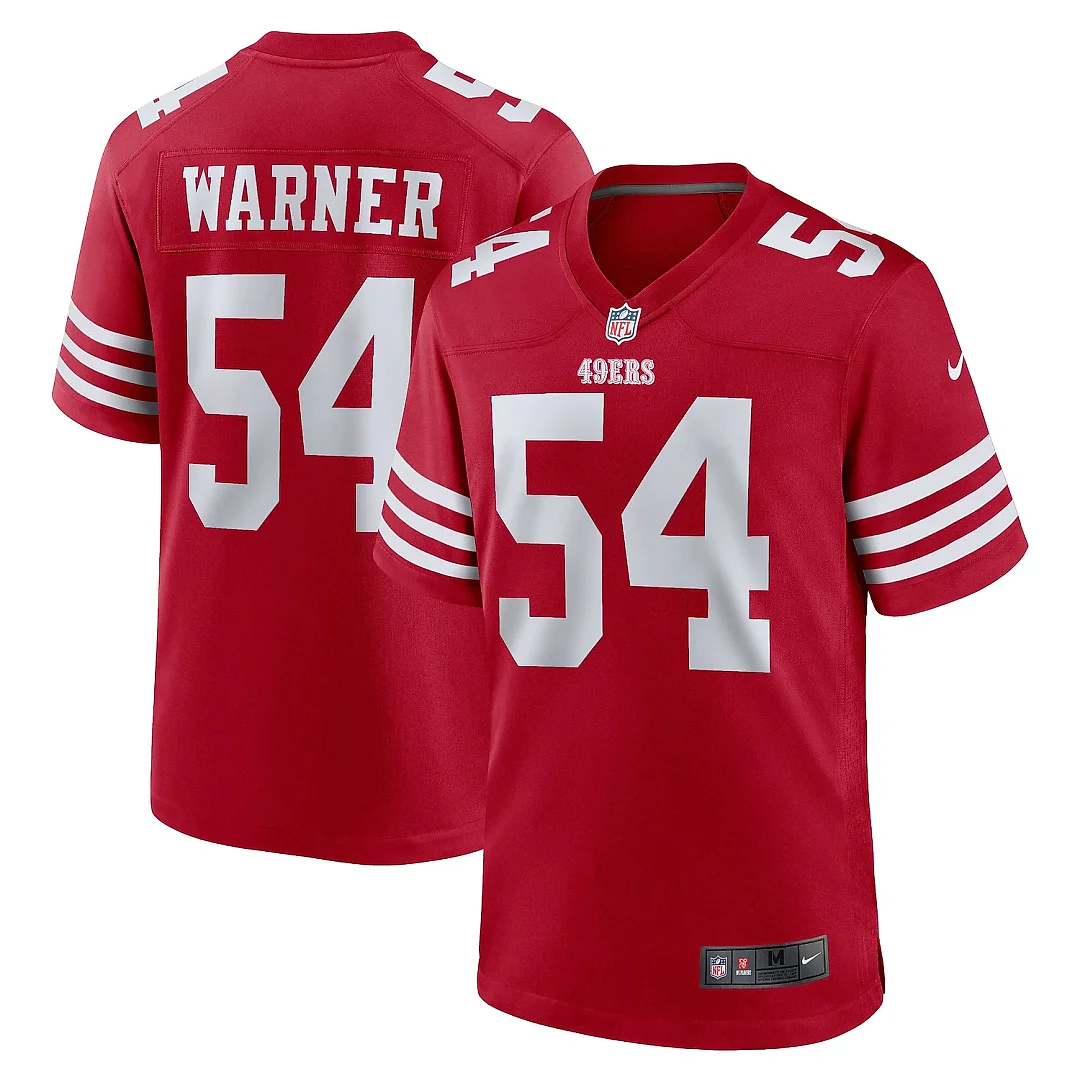 Zennovawear Women's San Francisco 49ers Fred Warner Scarlet Team Game Player Jersey