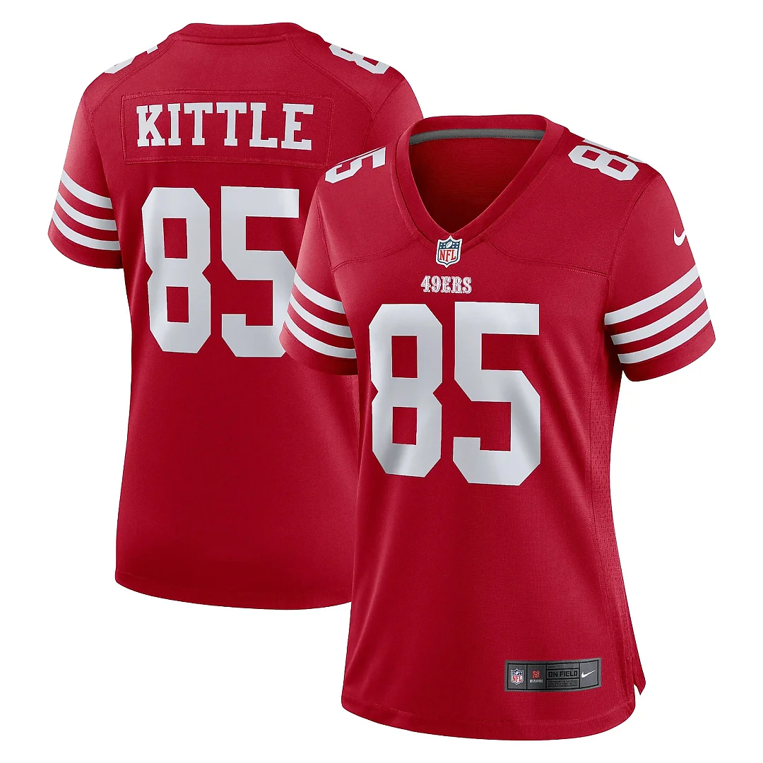 Zennovawear Women's San Francisco 49ers George Kittle Scarlet Team Game Player Jersey