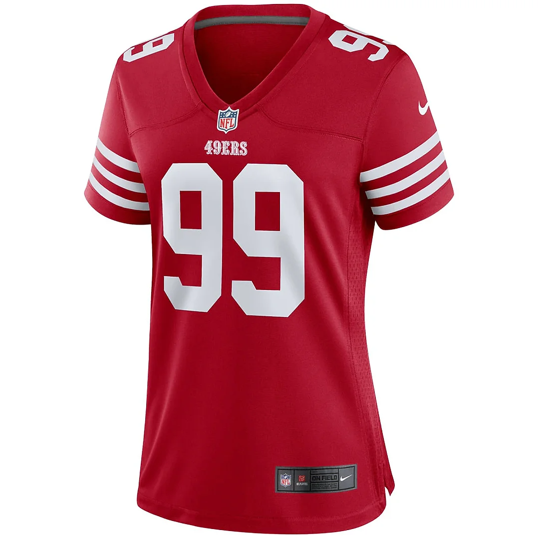 Zennovawear Women's San Francisco 49ers Javon Kinlaw Scarlet Player Jersey