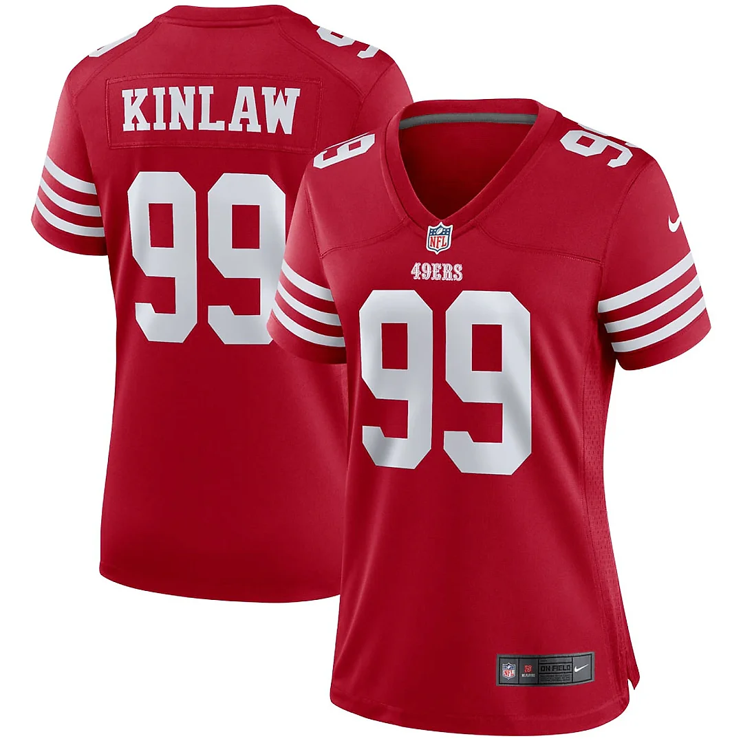 Zennovawear Women's San Francisco 49ers Javon Kinlaw Scarlet Player Jersey