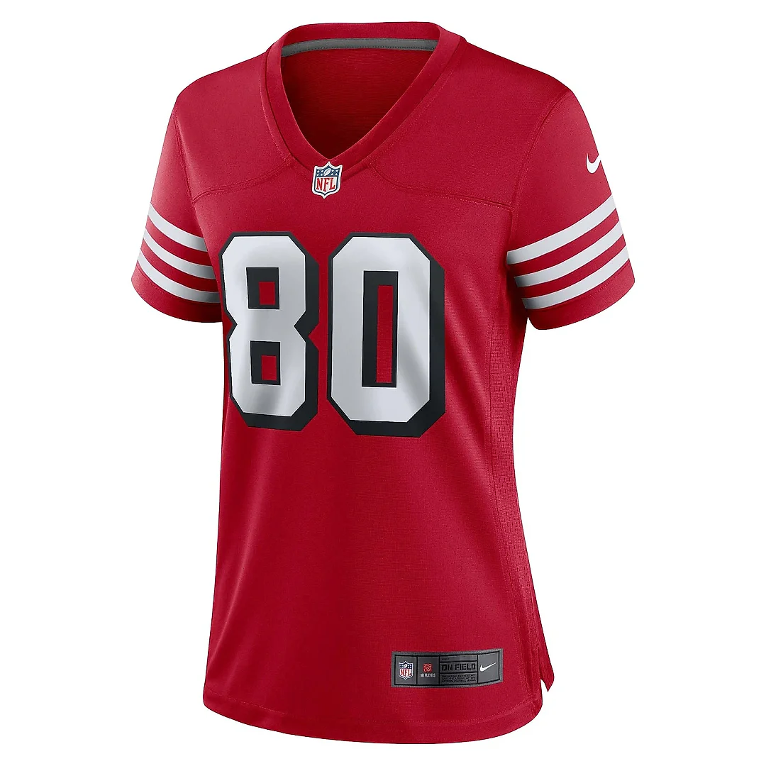 Zennovawear Women's San Francisco 49ers Jerry Rice Scarlet Alternate Game Jersey