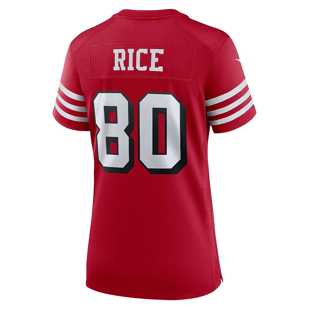 Zennovawear Women's San Francisco 49ers Jerry Rice Scarlet Alternate Game Jersey