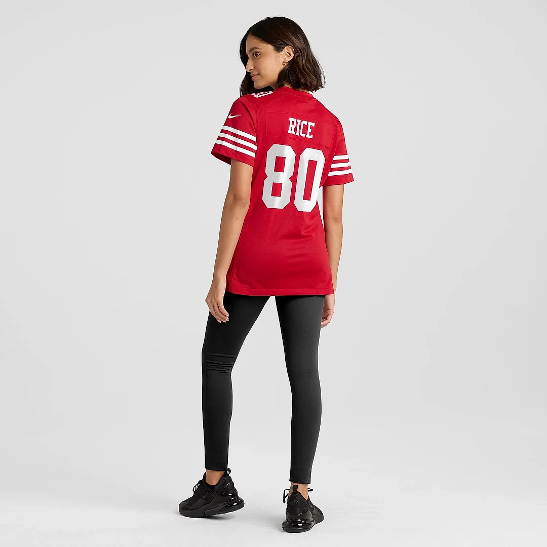 Zennovawear Women's San Francisco 49ers Jerry Rice Scarlet Retired Player Game Jersey
