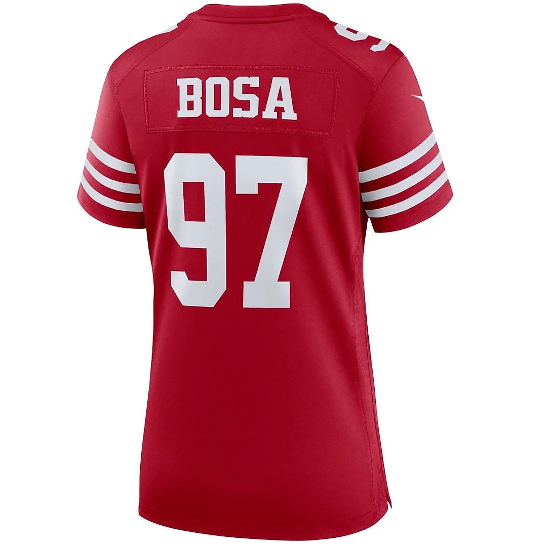 Zennovawear Women's San Francisco 49ers Nick Bosa Scarlet Player Jersey