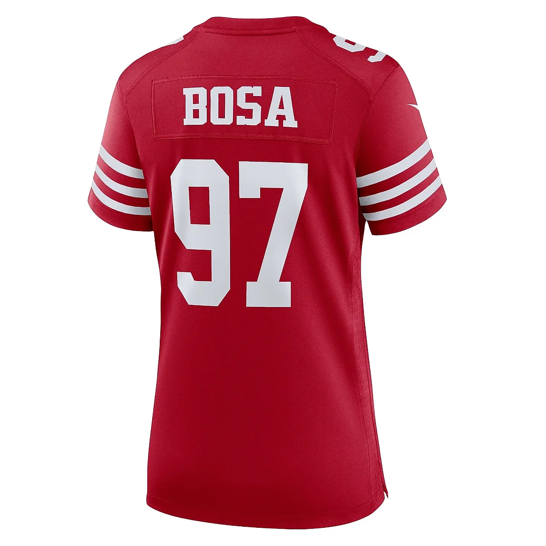 Zennovawear Women's San Francisco 49ers Nick Bosa Scarlet Team Game Player Jersey
