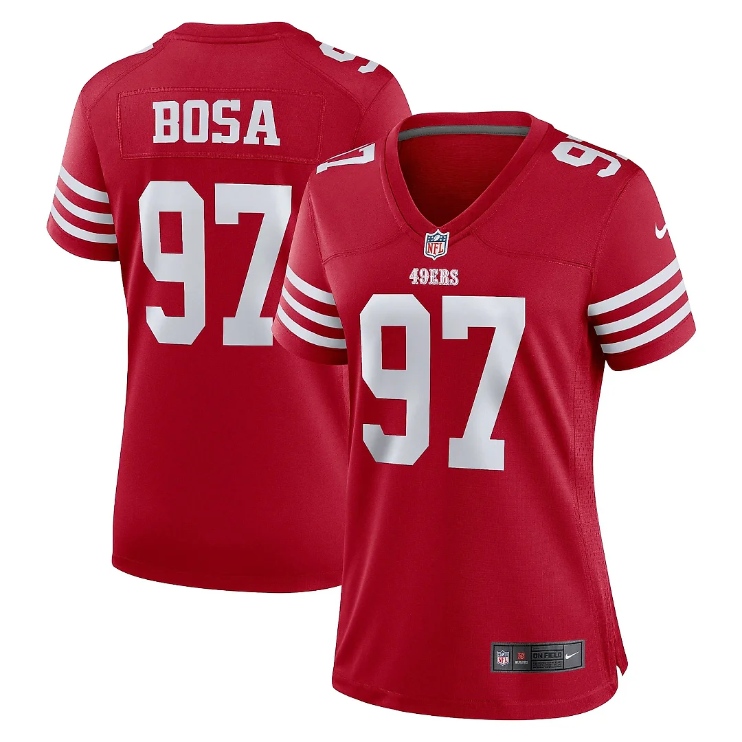 Zennovawear Women's San Francisco 49ers Nick Bosa Scarlet Team Game Player Jersey