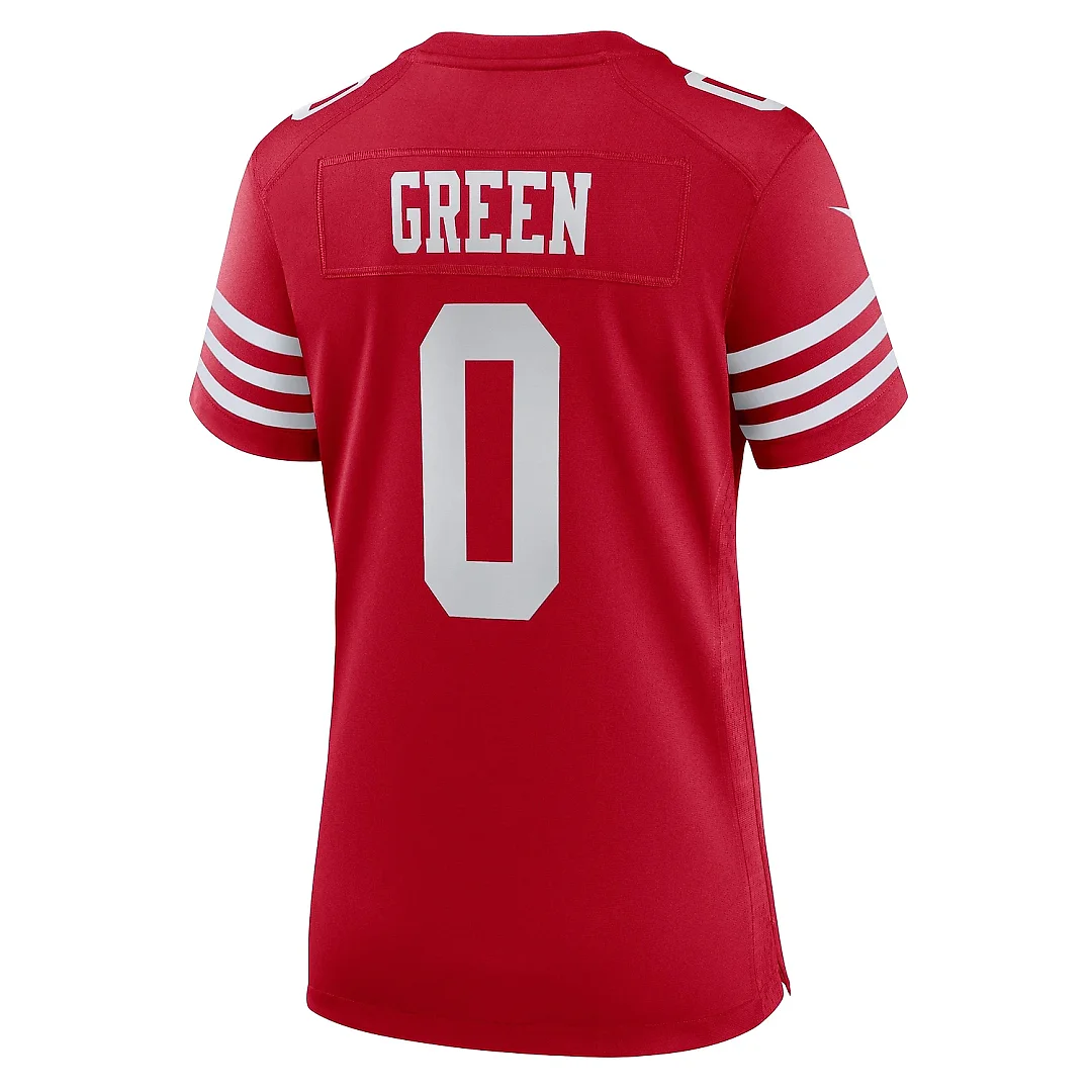 Zennovawear Women's San Francisco 49ers Renardo Green Scarlet Game Jersey