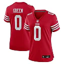 Zennovawear Women's San Francisco 49ers Renardo Green Scarlet Game Jersey