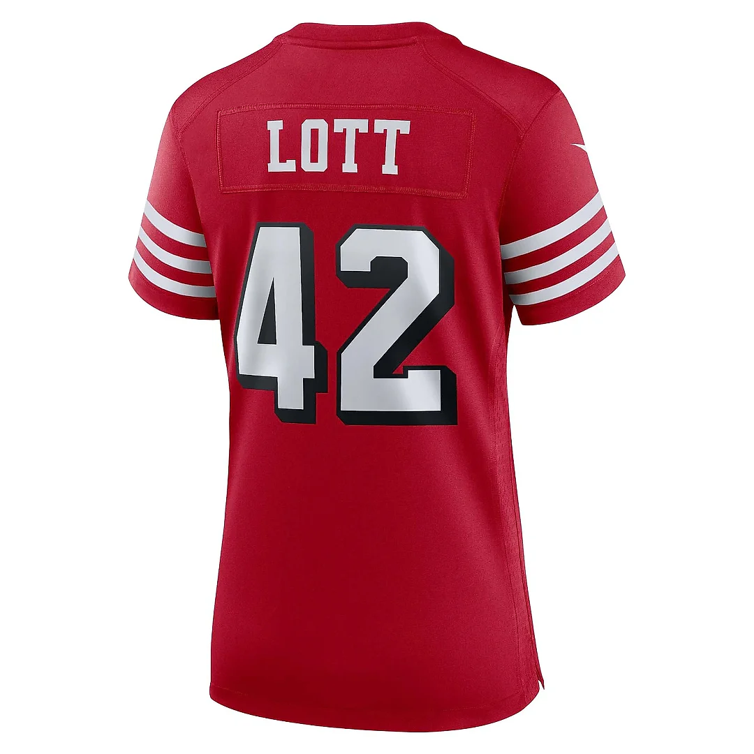Zennovawear Women's San Francisco 49ers Ronnie Lott Scarlet Alternate Game Jersey