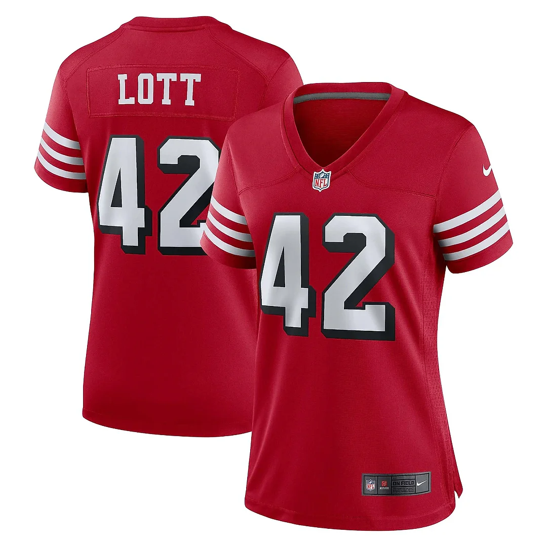Zennovawear Women's San Francisco 49ers Ronnie Lott Scarlet Alternate Game Jersey