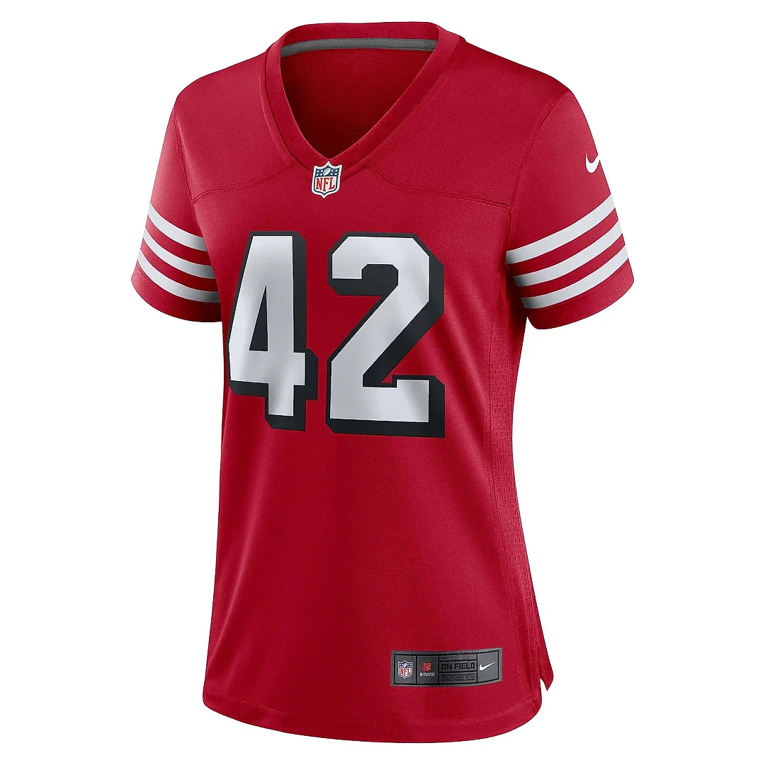 Zennovawear Women's San Francisco 49ers Ronnie Lott Scarlet Alternate Game Jersey